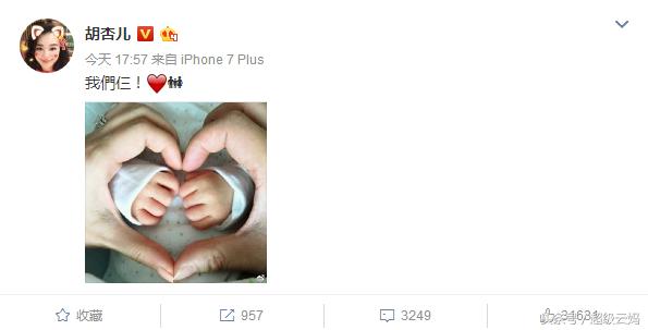 胡杏儿港剧生孩子,胡杏儿生四胎么