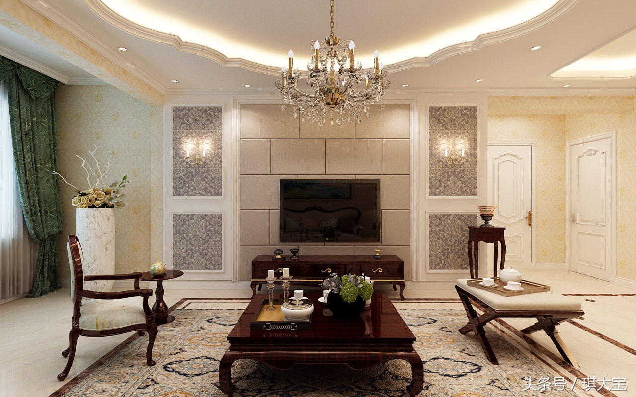 海富臻园三室一厅装修效果,海富房屋整体装修