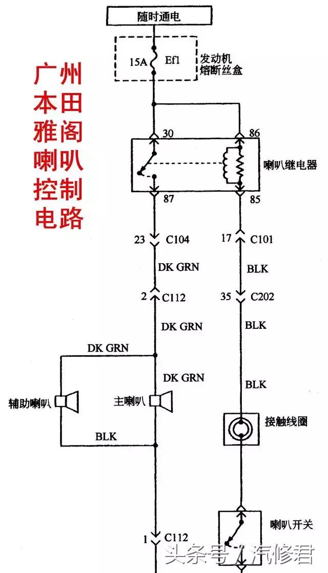 汽车电路基本知识书籍,汽车喇叭控制电路工作原理