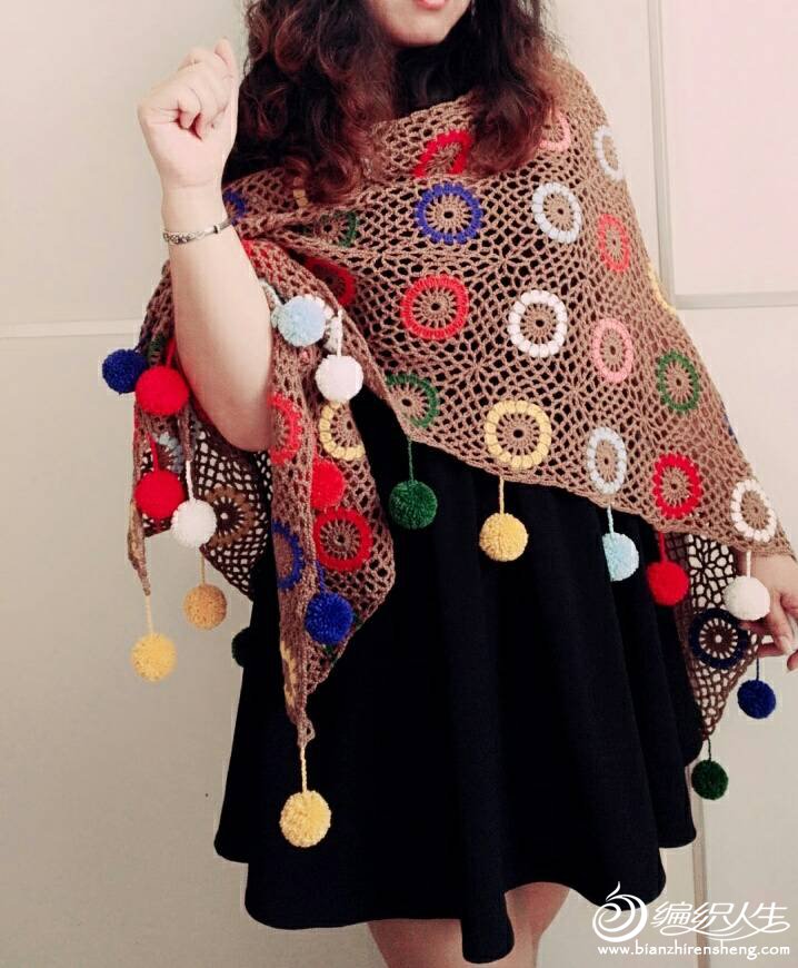 钩针最好看的紫色披肩,大气漂亮钩针披肩编织花样