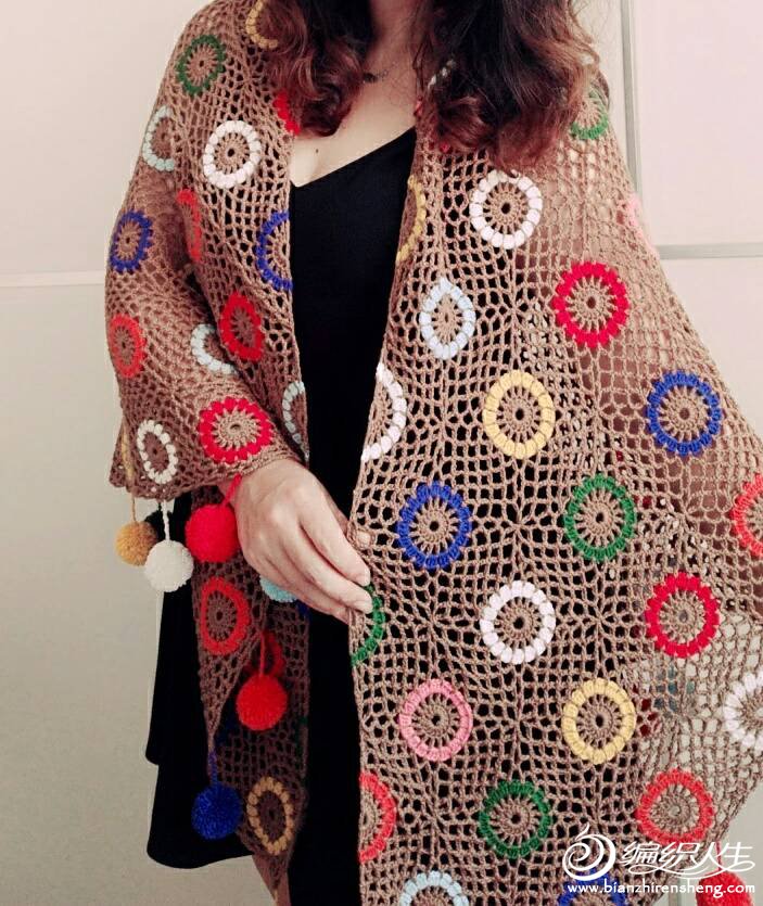 钩针最好看的紫色披肩,大气漂亮钩针披肩编织花样