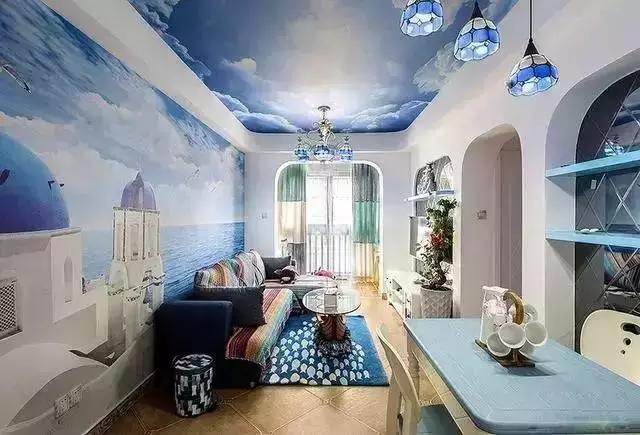 昆明恒大名都刘女士把新家装修成大海，老公说每次回家都想冲个浪