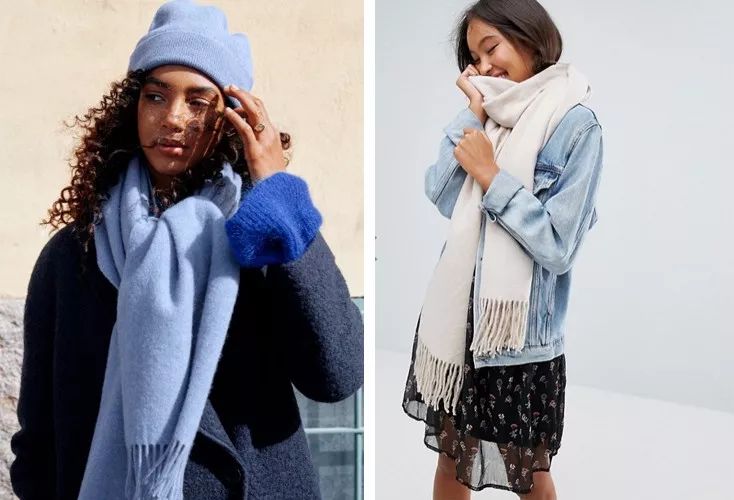 杨幂袁姗姗穿衣搭配图,杨幂羊绒围巾同款