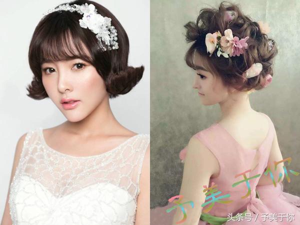 短发新娘仙气造型,最近很火的新娘发型短发