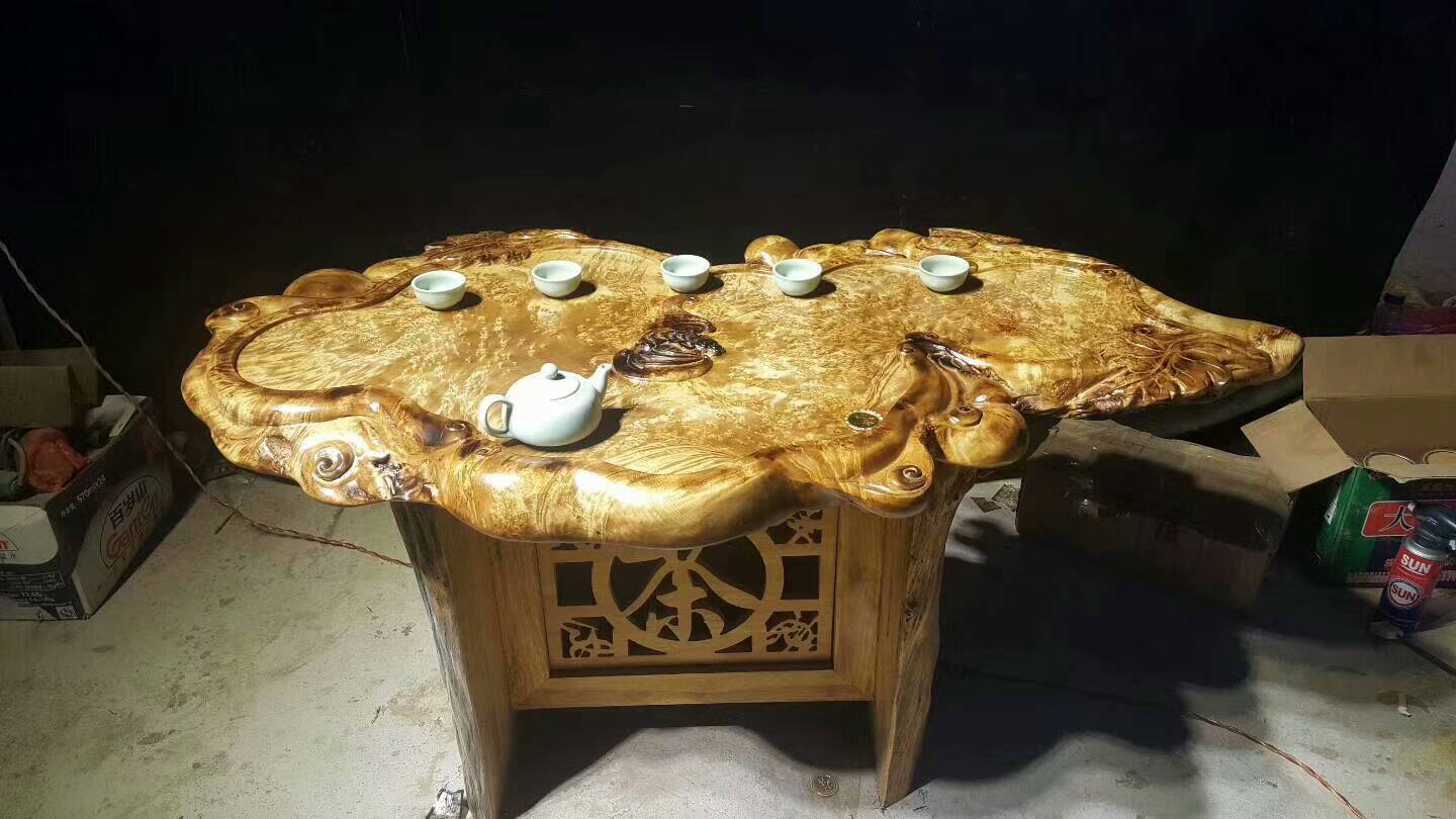 黄金樟根雕茶桌值得收藏吗,黄金樟根雕茶盘图片大全