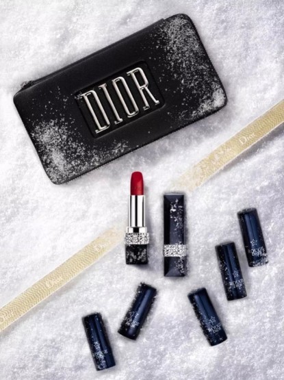 dior迪奥圣诞限定蓝金口红,dior迪奥秋季时装限定丝绒口红720
