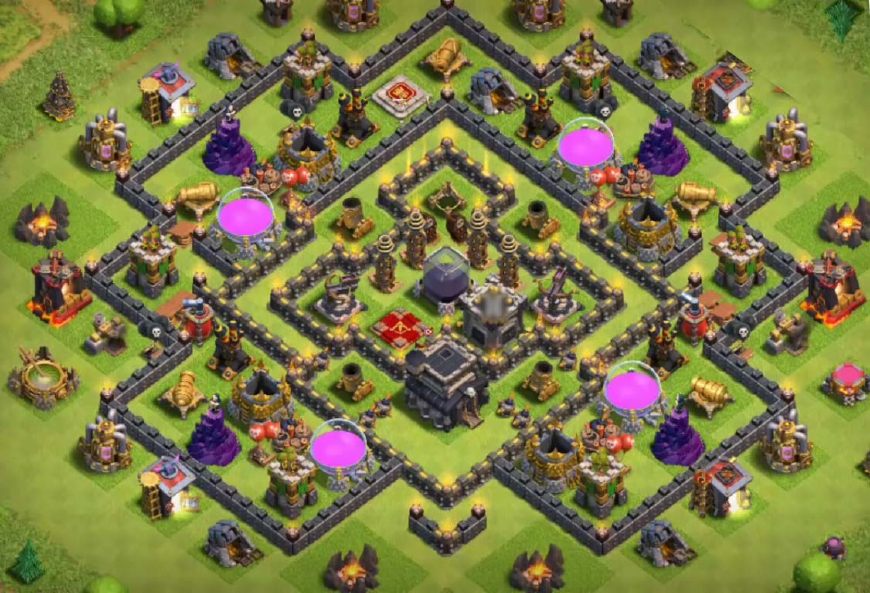 冲杯阵型和部落战阵型的不同,部落冲突夜世界9本3000杯阵型