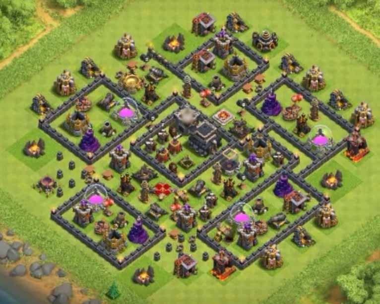 冲杯阵型和部落战阵型的不同,部落冲突夜世界9本3000杯阵型