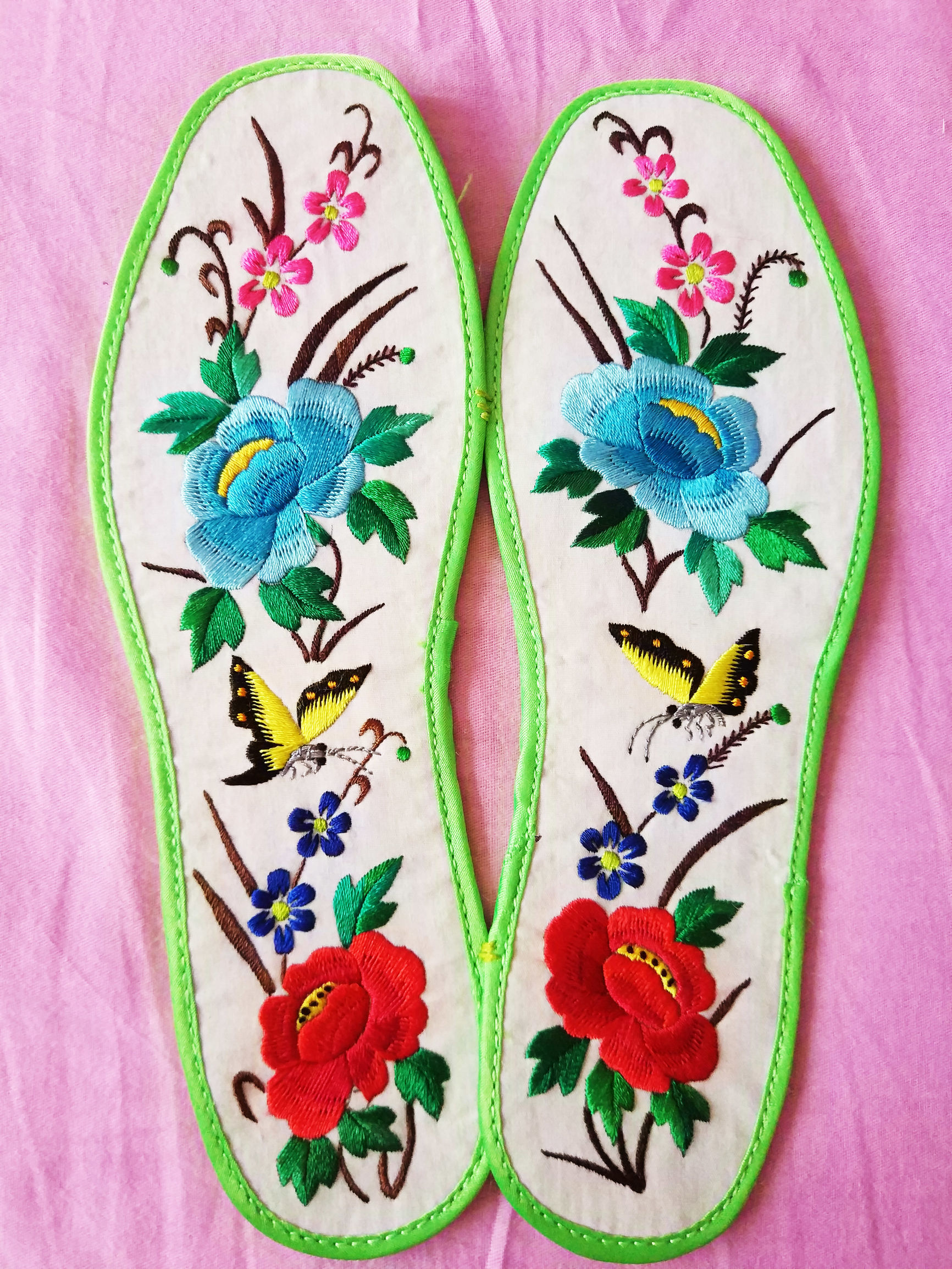 39码手工鞋垫绣花图样,农村女人手工绣花鞋垫