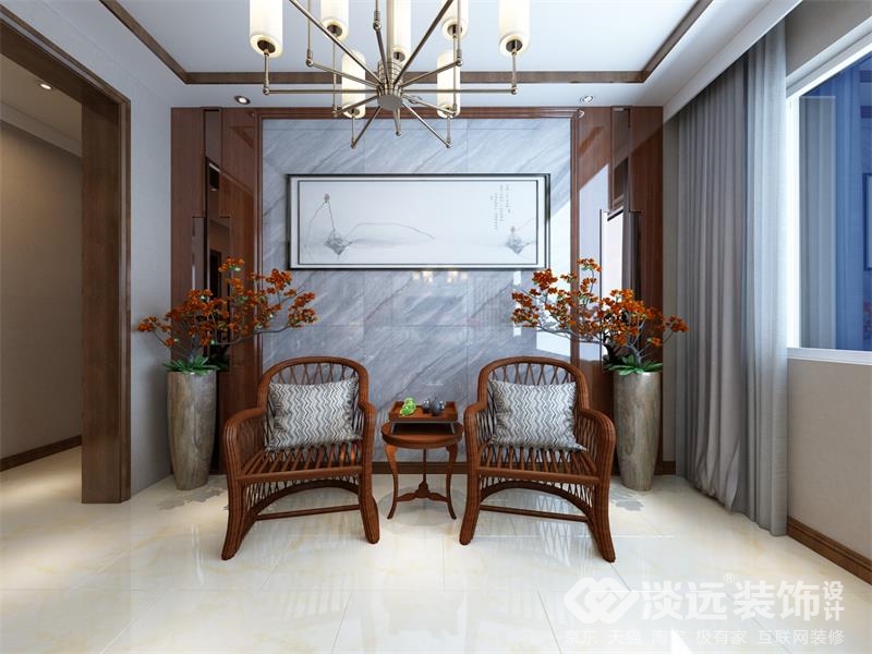 曲江轻奢风装修设计效果图,金玉满堂中式装修风格效果图