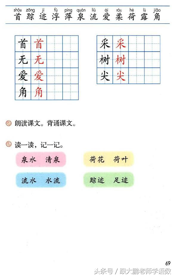 一年级语文下册预习清单电子版,小学生一年级语文古朗月行预习