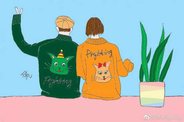 q版婚礼logo头像设计,插画头像手绘婚礼