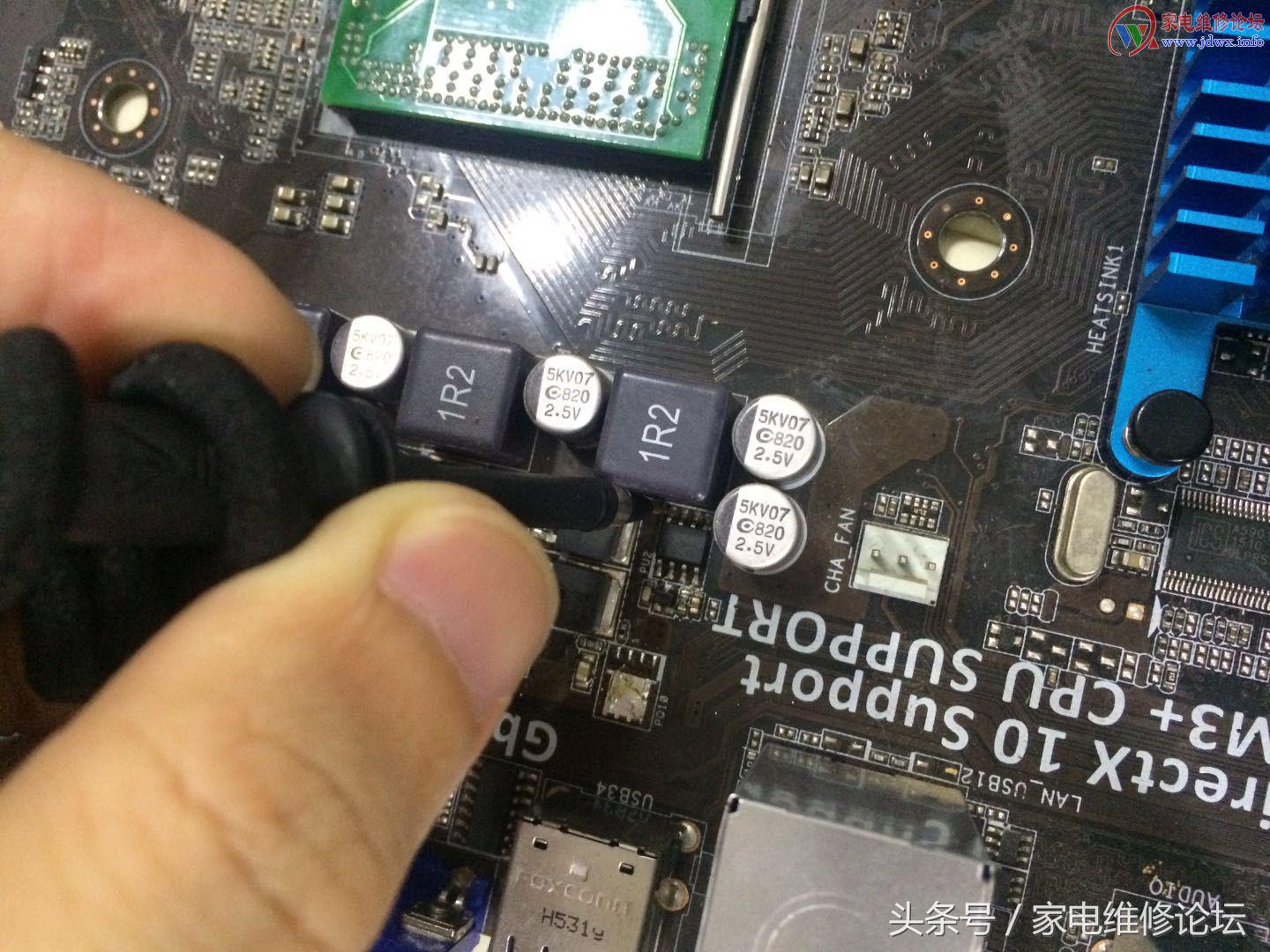 用示波器维修华硕M5A78L-MLX3PLUS触发掉电故障