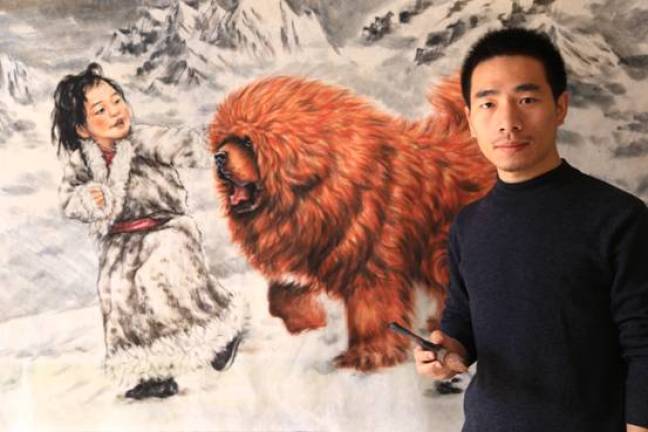 王贵邱国画藏獒欣赏,王贵邱国画精品欣赏