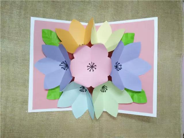 happychinesenewyear贺卡立体,幼儿园创意立体花贺卡手工