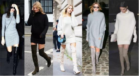 杨幂黑色抹胸过膝长靴,杨幂过膝长靴搭配