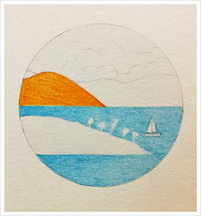 治愈系风景彩铅画简单入门,彩铅简单风景画详细教程