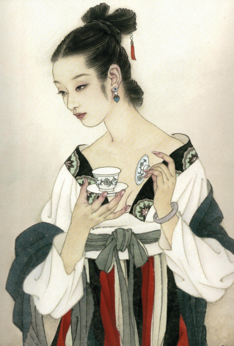 国画名家杨淑涛工笔仕女画欣赏,赵国经工笔仕女画作品欣赏