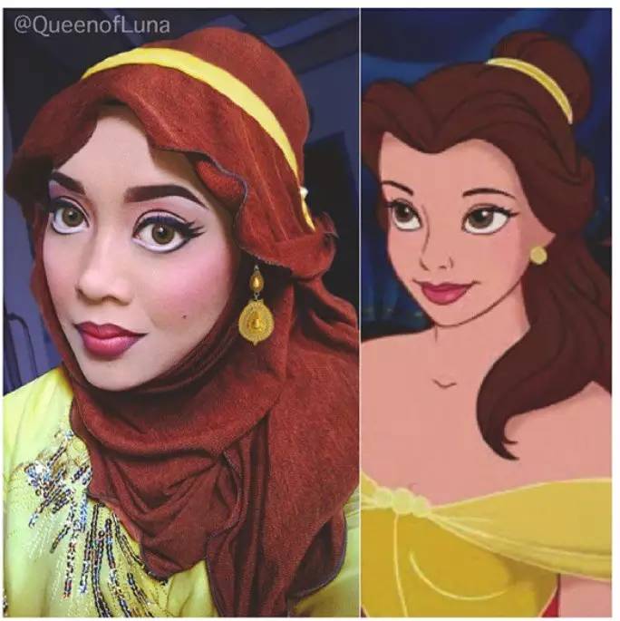 姑娘你把自己化成这样可以直接去迪斯尼上班了