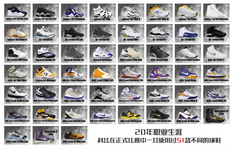 回顾科比上脚战靴,传奇落幕科比