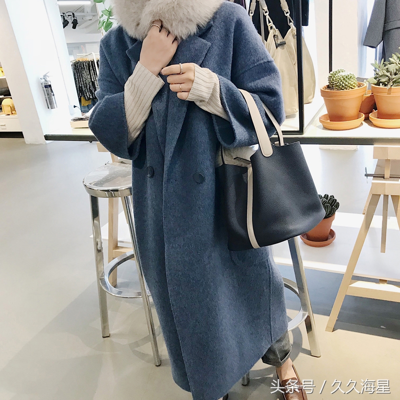 保暖好看双面羊绒大衣,羽绒和双面绒拼接大衣高档