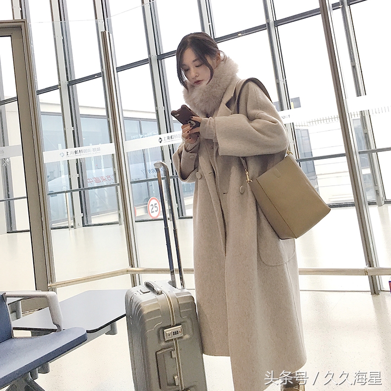 保暖好看双面羊绒大衣,羽绒和双面绒拼接大衣高档