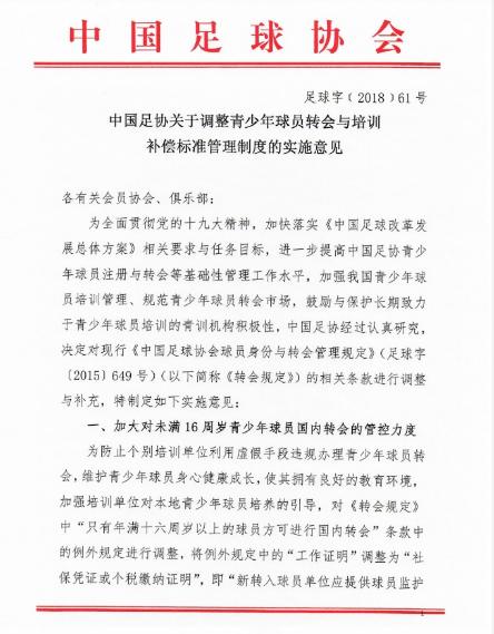 中国足协再次补招球员集训小将,中国足协重拳出击