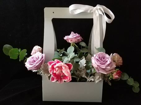 长方形插花篮教程新手入门,初学手提花篮的视频教程