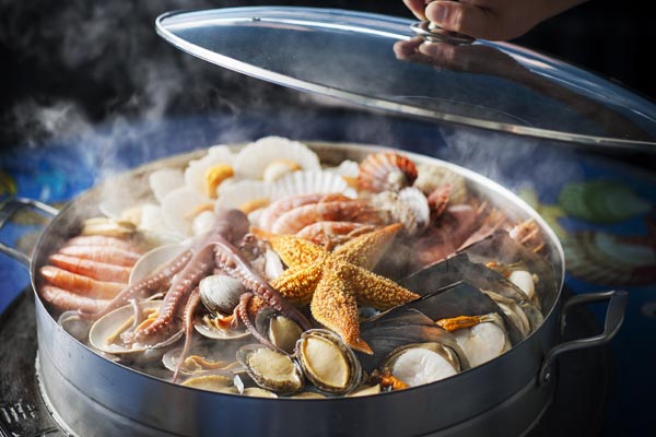 海鲜蒸汽锅蒸海鲜海参多久,上面蒸海鲜下面煮粥的锅