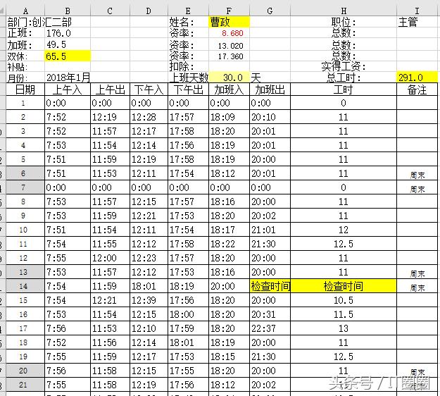 excel制作考勤需要用哪些函数公式,如何使用excel函数处理考勤时间