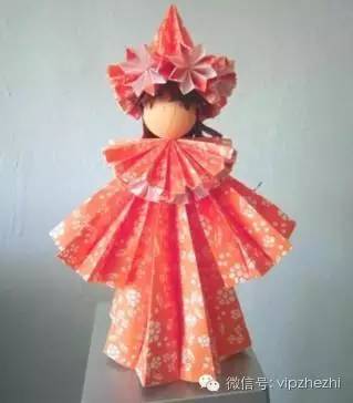 信风娃娃怎么折纸视频教程,立体和服娃娃折纸教程