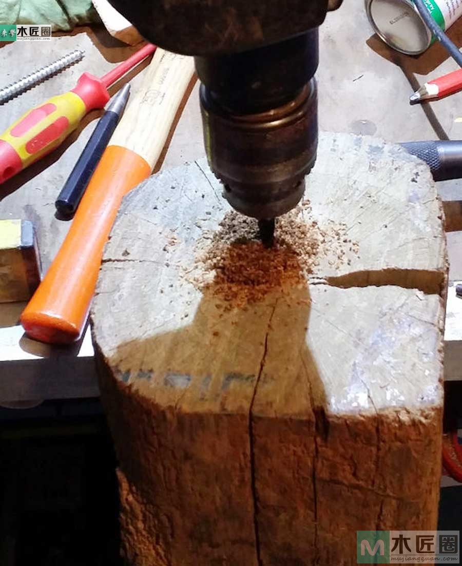 圆树桩小夜灯,树桩小夜灯