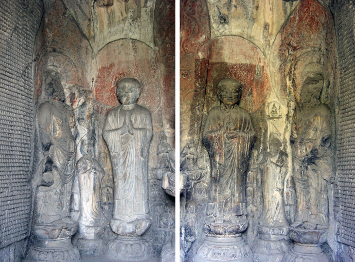 典型的净土宗“西方三圣”造像石窟。