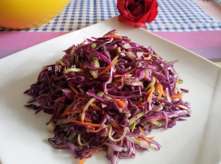 素炒紫色甘蓝菜丝,美食分享凉拌紫甘蓝好吃又减脂