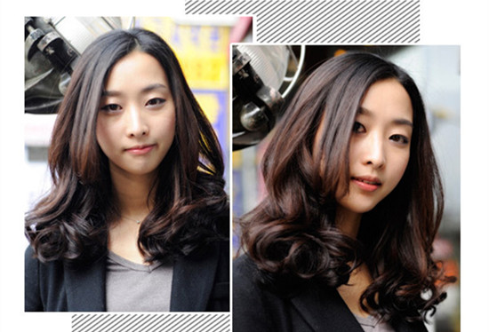 2018烫发中长发型图片圆脸,30-40岁圆脸发型中长卷发