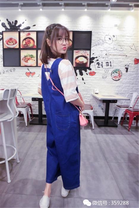 学生党夏季慵懒风牛仔背带裤,适合春天穿的背带牛仔裤