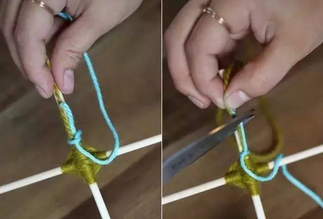 用毛线和竹棍编十字架,木棍编织方法图解