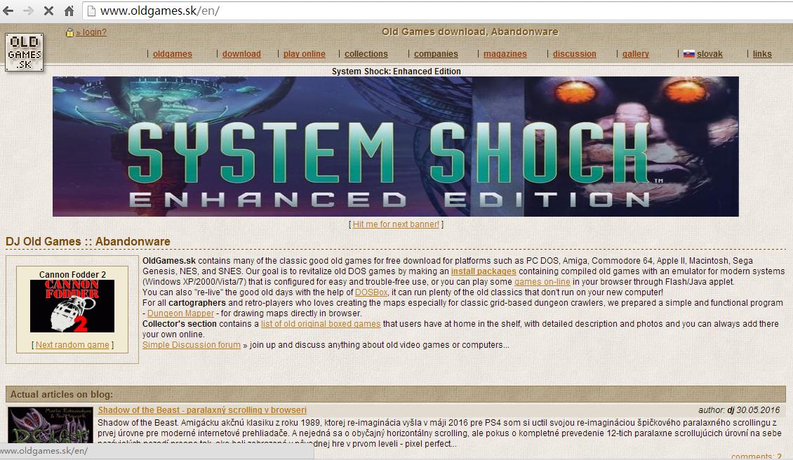 DOS到Win所有老游戏都能*载下**到？一家给骨灰级玩家的网站！