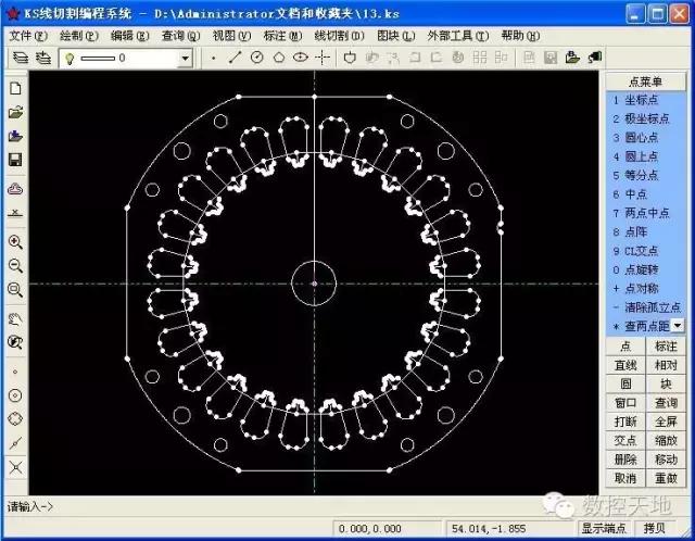 线切割图形怎样生成3b代码,3b线切割编程实例