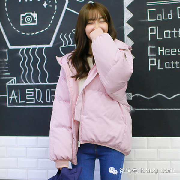 甜美面包服中长款中学生,甜美风羽绒面包服