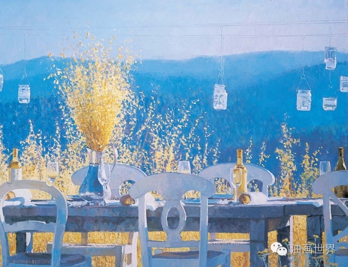 禅意山水意境油画,浓郁诗意的风景油画