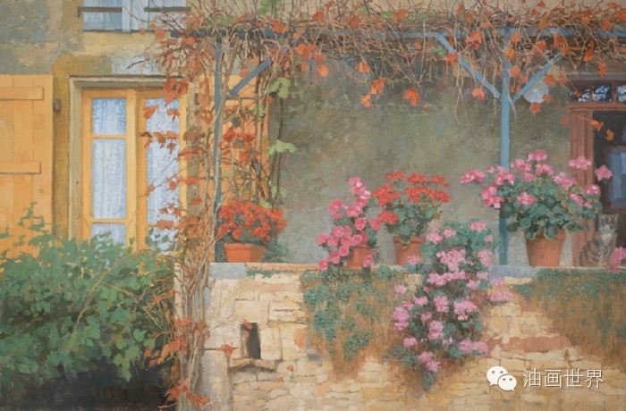 禅意山水意境油画,浓郁诗意的风景油画