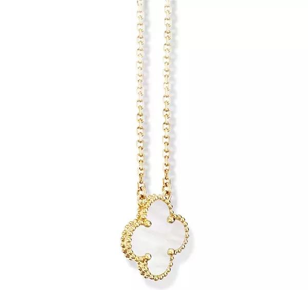 vca四叶草带钻项链系列,vca梵克雅宝四叶草项链