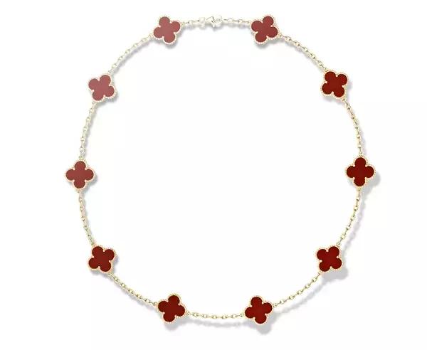 vca四叶草带钻项链系列,vca梵克雅宝四叶草项链