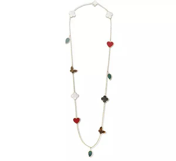 vca四叶草带钻项链系列,vca梵克雅宝四叶草项链