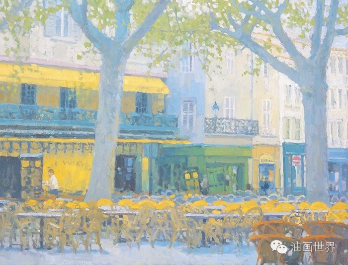 禅意山水意境油画,浓郁诗意的风景油画