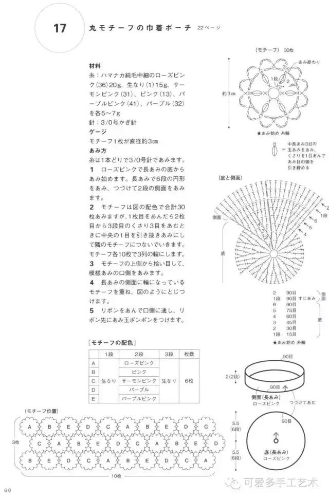 蛋糕草莓包包钩针编织图解,单肩斜挎钩针包包图解大全
