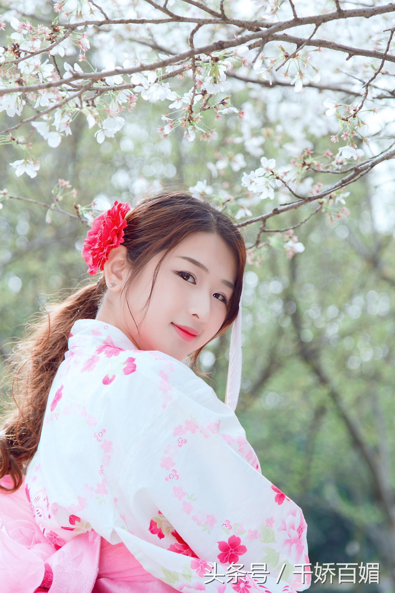 和服樱花日本,日本樱花美景和服