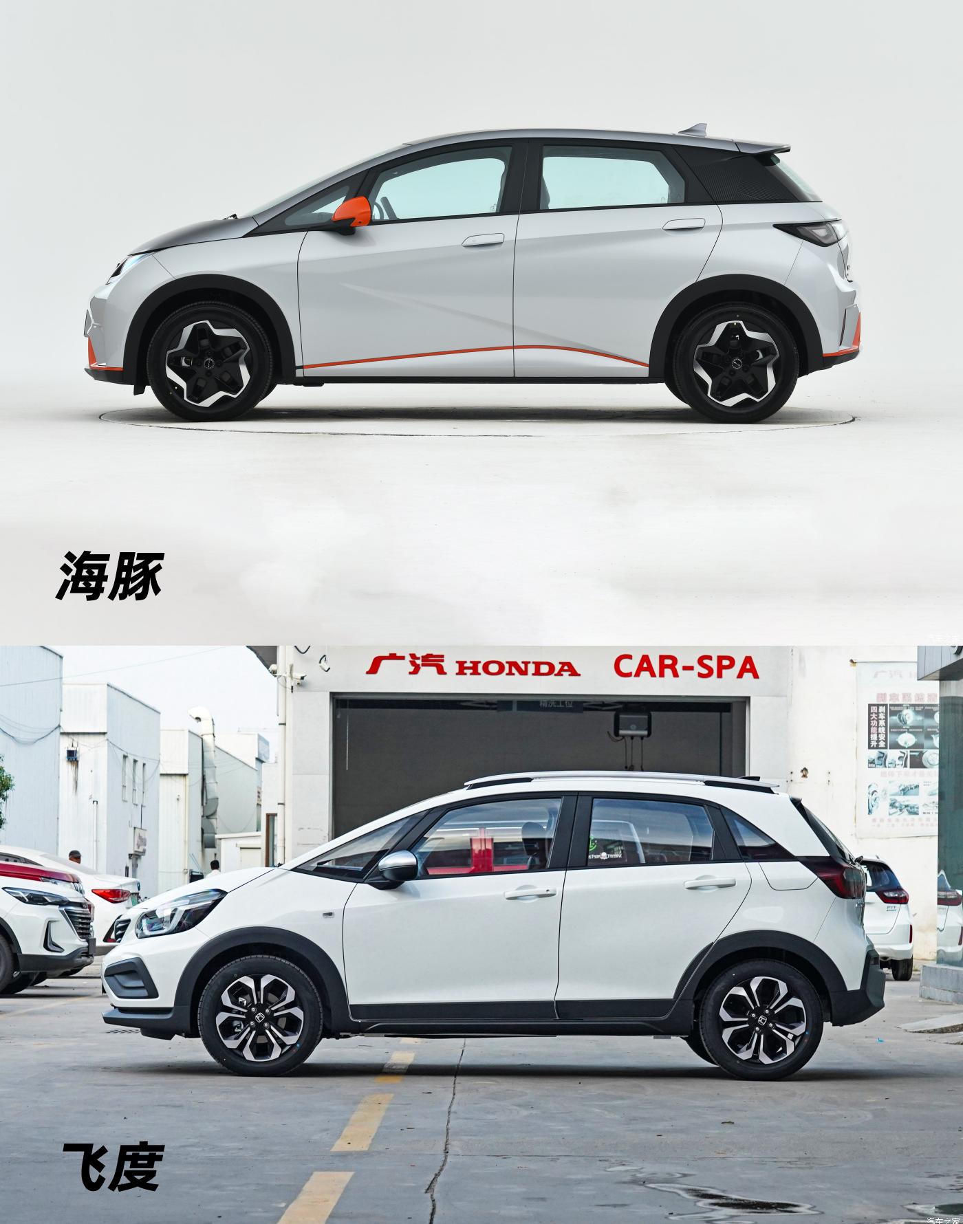 飞度潮跑pro与比亚迪海豚骑士,比亚迪海豚和新款飞度外形很像