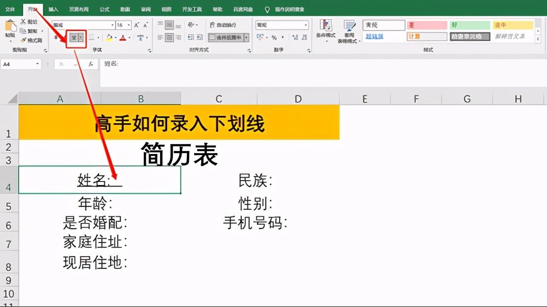 microsoftexcel如何加下划线,excel高手如何快速录入下划线